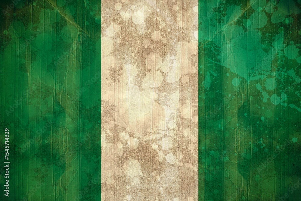 Naklejka premium Nigeria flag in grunge effect