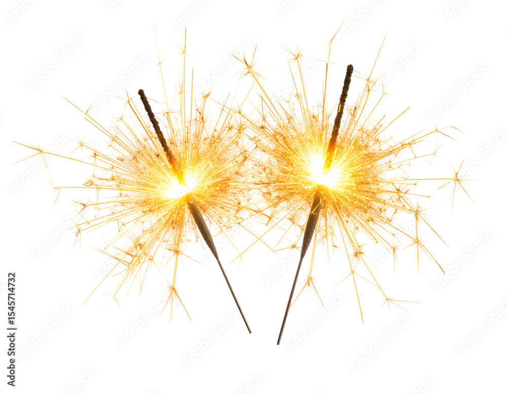 Fototapeta premium Sparklers creating bright flames and vivid light effects