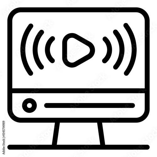 Streaming Icon in Line Style
