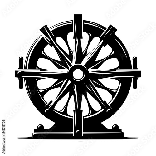 Vintage industrial wheel dynamo generator design