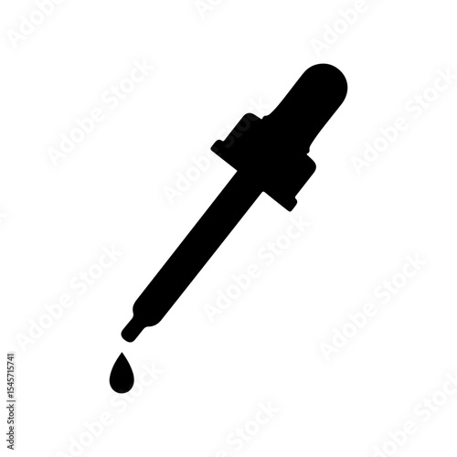 Dropper silhouette icon vector flat design on white background