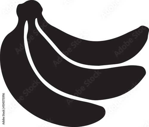 A sleek banana silhouette, perfect for tropical themes, food packaging, or vibrant artwork with its curved, ripe shape