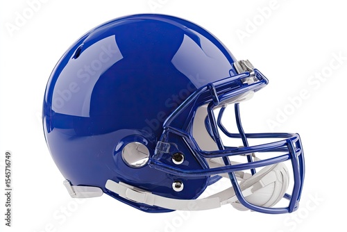 Wallpaper Mural Shiny blue football helmet, profile view,  classic design, white facemask, isolated on white Torontodigital.ca