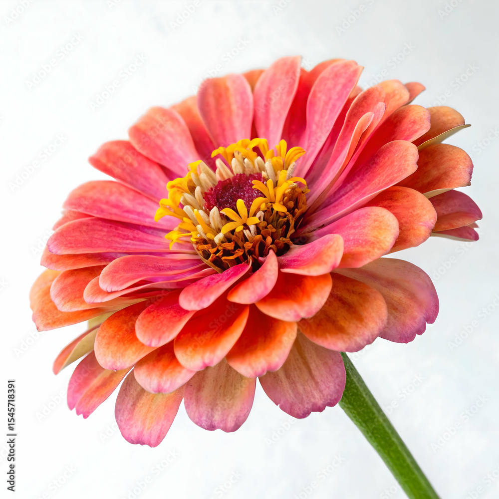 Fototapeta premium Zinnia flower isolated on transparent background 