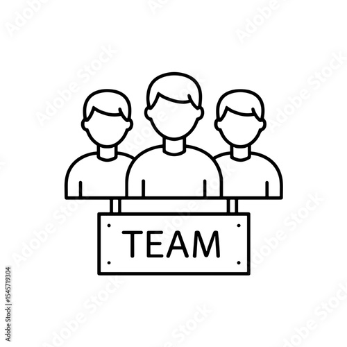 Team of three people holding a sign with the word 'TEAM'  