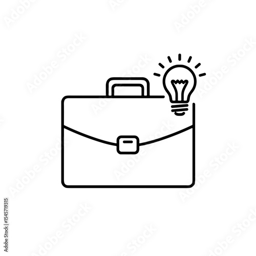 Briefcase with lightbulb symbolizing business ideas and creativity  