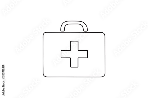 First aid kit continuous one line drawing minimalism design