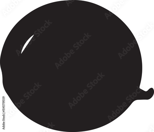 A sleek silhouette of a tropical fruit, possibly a plum or sapodilla, ideal for exotic designs, health food branding, or vibrant tropical artwork with its smooth, rounded shape