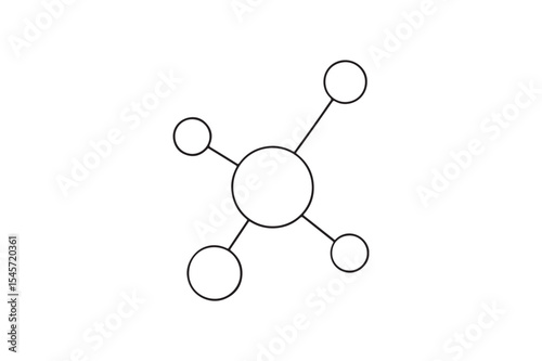 Molecule structure continuous one line drawing minimalism design