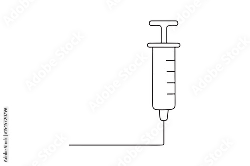 Syringe continuous one line drawing minimalism design