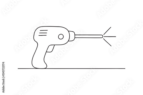 Laser Drill continuous one line drawing minimalism design
