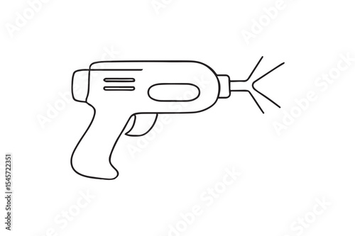 Laser Gun continuous one line drawing minimalism design