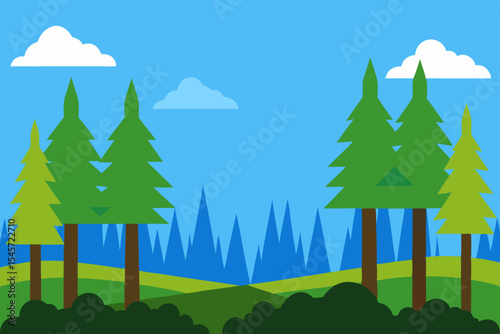Serene Evergreen Forest Landscape A Peaceful Nature Scene