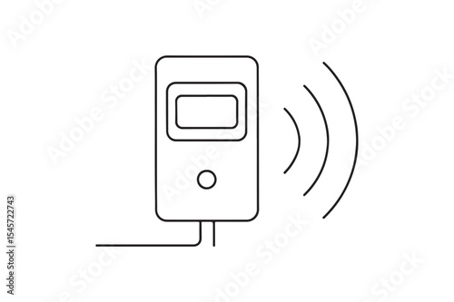 Laser Sensor continuous one line drawing minimalism design