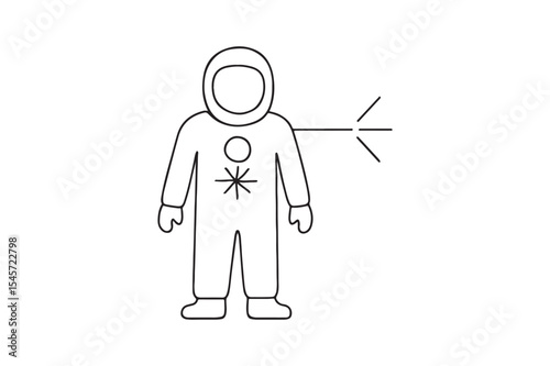 Laser Suit continuous one line drawing minimalism design
