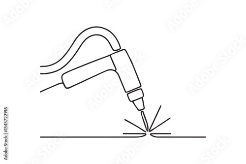 Laser Welding Tool continuous one line drawing minimalism design