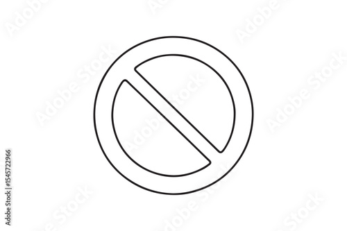 No Entry Sign continuous one line drawing minimalism design