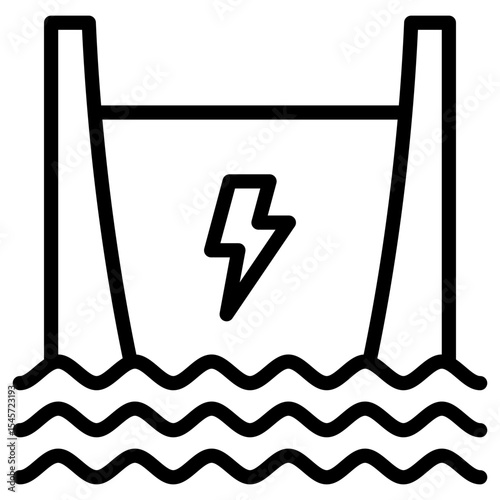 Hydropower Dam  Icon Element For Design