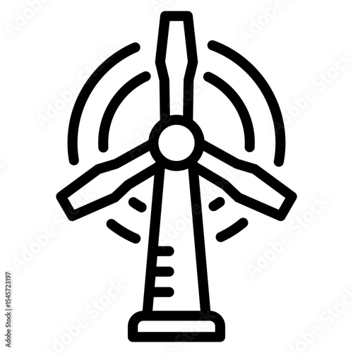 Wind Turbine  Icon Element For Design