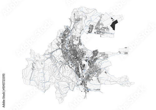 Description & Keywords
Description: Prešov map showcasing highways, buildings, and waterways. Detailed vector illustration for urban planning or decor.