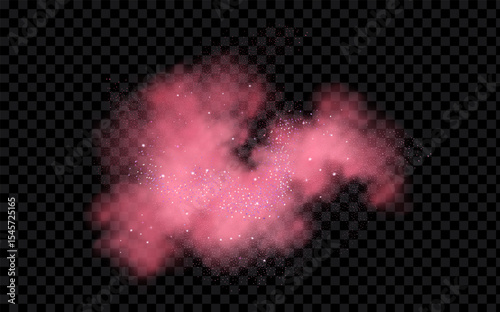 Pink powder dust with glittering shimmering swirls shiny glitter design