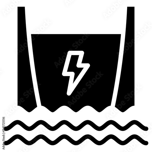 Hydropower Dam  Icon Element For Design