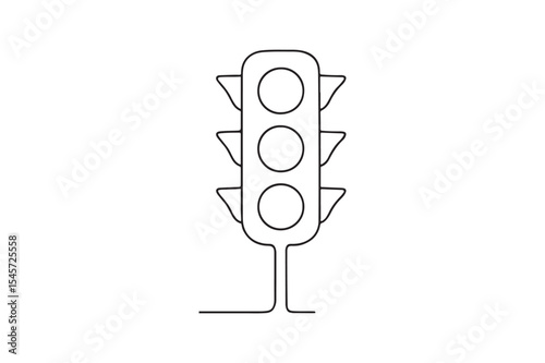Traffic lights continuous one line drawing minimalism design