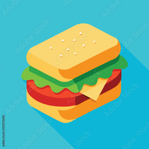 Healthy Sandwich with Greens Icon, burger and fries
