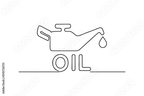 Motor icon continuous one line drawing minimalism design