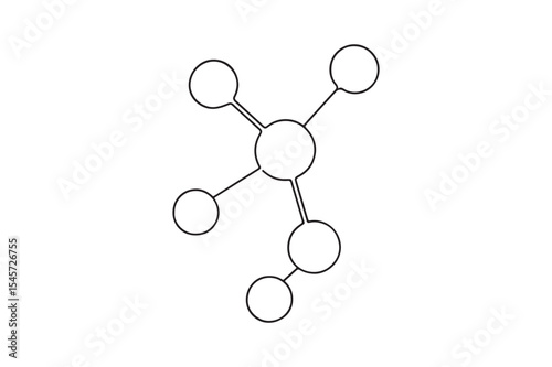 Molecular oil structure continuous one line drawing minimalism design