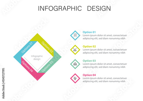 Business triangle diagram infographic design 4 steps on white background