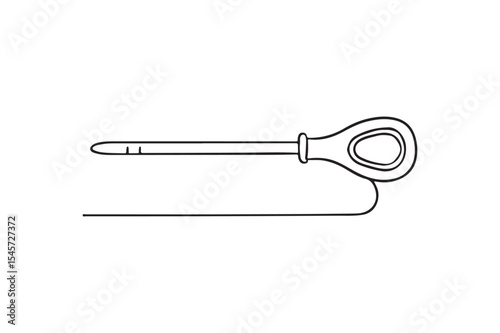 Oil level gauge continuous one line drawing minimalism design