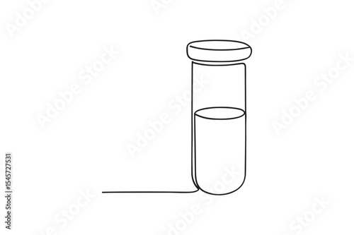 Oil test jar continuous one line drawing minimalism design