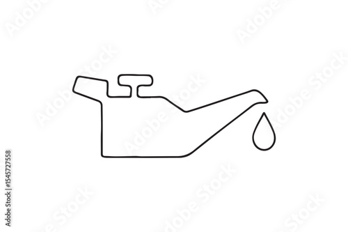Oil warning lamp continuous one line drawing minimalism design