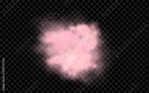 Pink powder dust with glittering shimmering swirls shiny glitter design