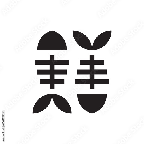 Fish vector silhouette icon on whitebackgound