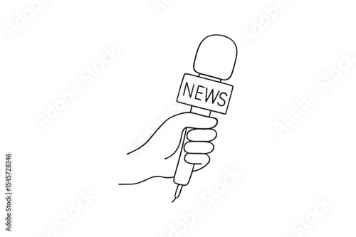 Interview mic continuous one line drawing minimalism design