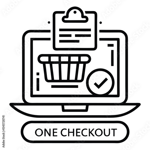 Fast checkout icon with finger click	