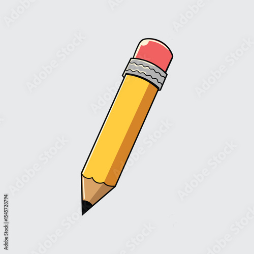 A Pencil cartoon illustration isolated on a light background