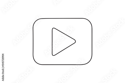 Play button continuous one line drawing minimalism design