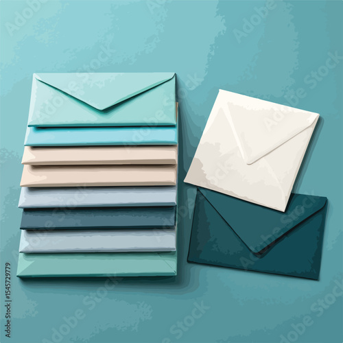 stack of colourful envelope 