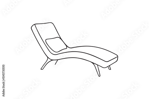 Lounge chair continuous one line drawing minimalism design