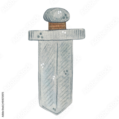 A sword with a short hilt without a scabbard