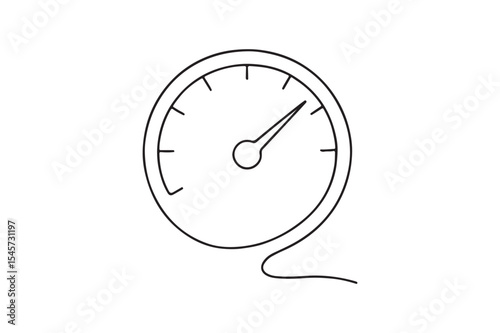 Speedometer continuous one line drawing minimalism design