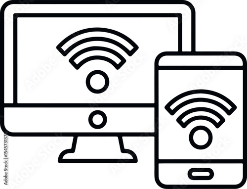Minimal icon design representing online income, showing a dollar sign on a laptop or mobile screen to symbolize digital earnings and financial success