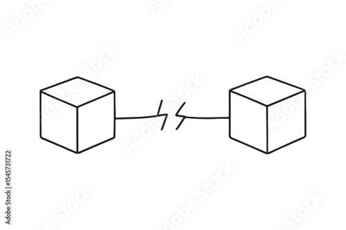 Broken supply chain continuous one line drawing minimalism design