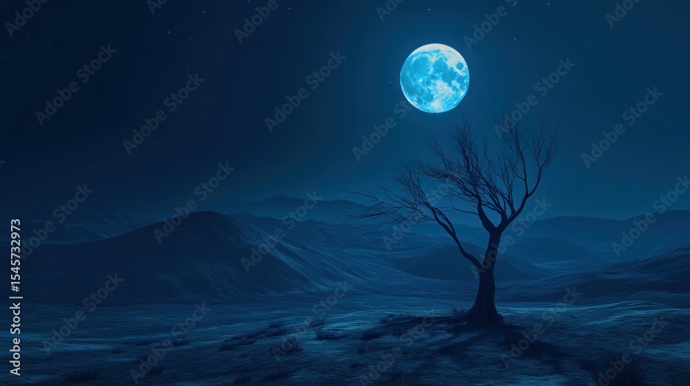 Fototapeta premium Luminous moonlit night