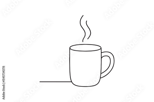 Hot Mug continuous one line drawing minimalism design