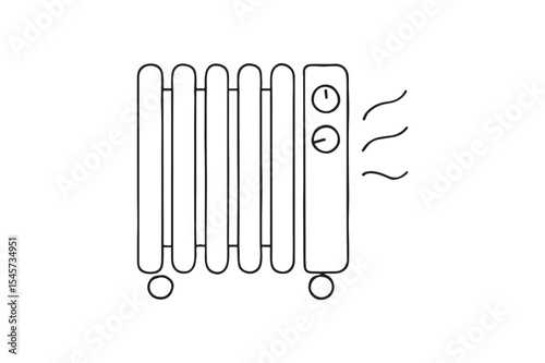 Room Heater continuous one line drawing minimalism design