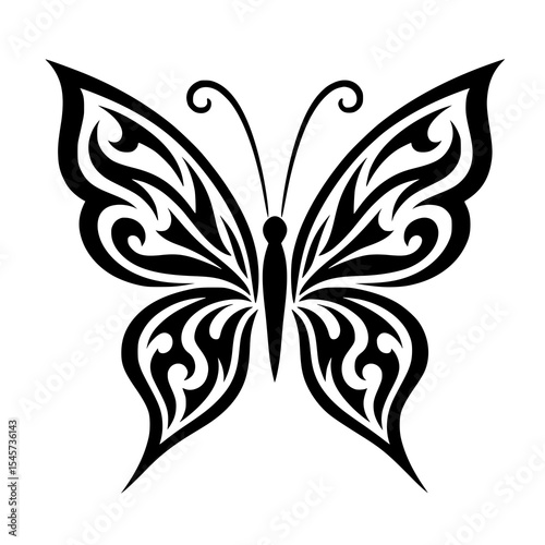 Simple vector of tribal butterfly. It's able to be part of your tattoos
